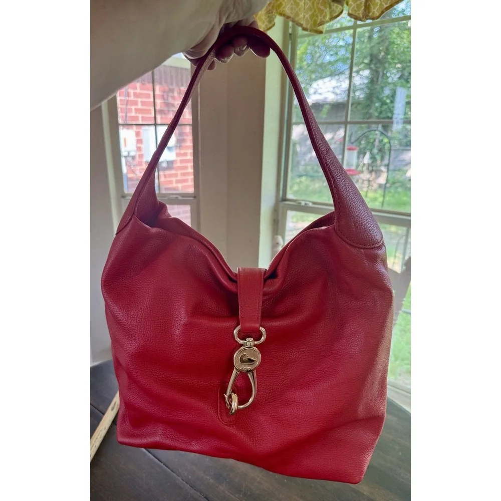 Dooney & Bourke Lucca Italian Leather Logo Lock Hobo shoulder handbag Purse
